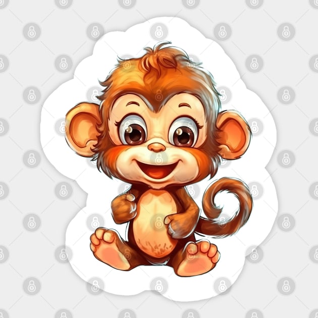 Baby Monkey Sticker by Chromatic Fusion Studio